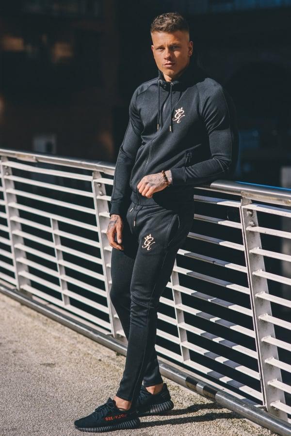 black and gold gym king joggers