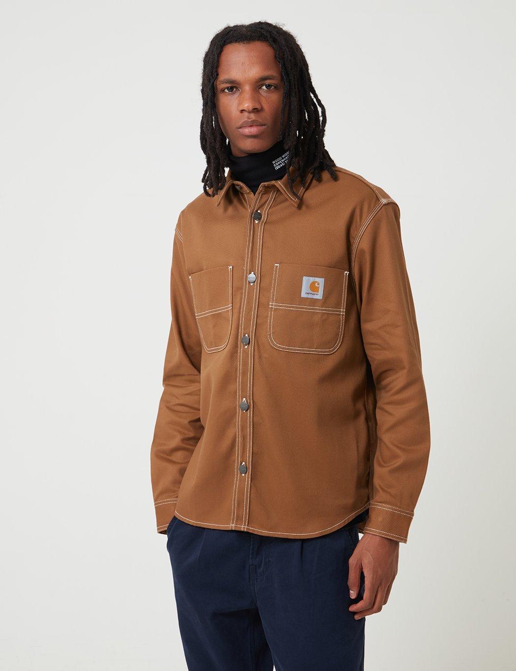 Carhartt Wip Chalk Shirt Jacket (regular Fit) in Camel (Brown) for Men |  Lyst
