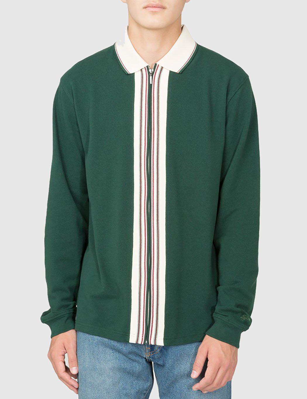 full zip up polo shirt
