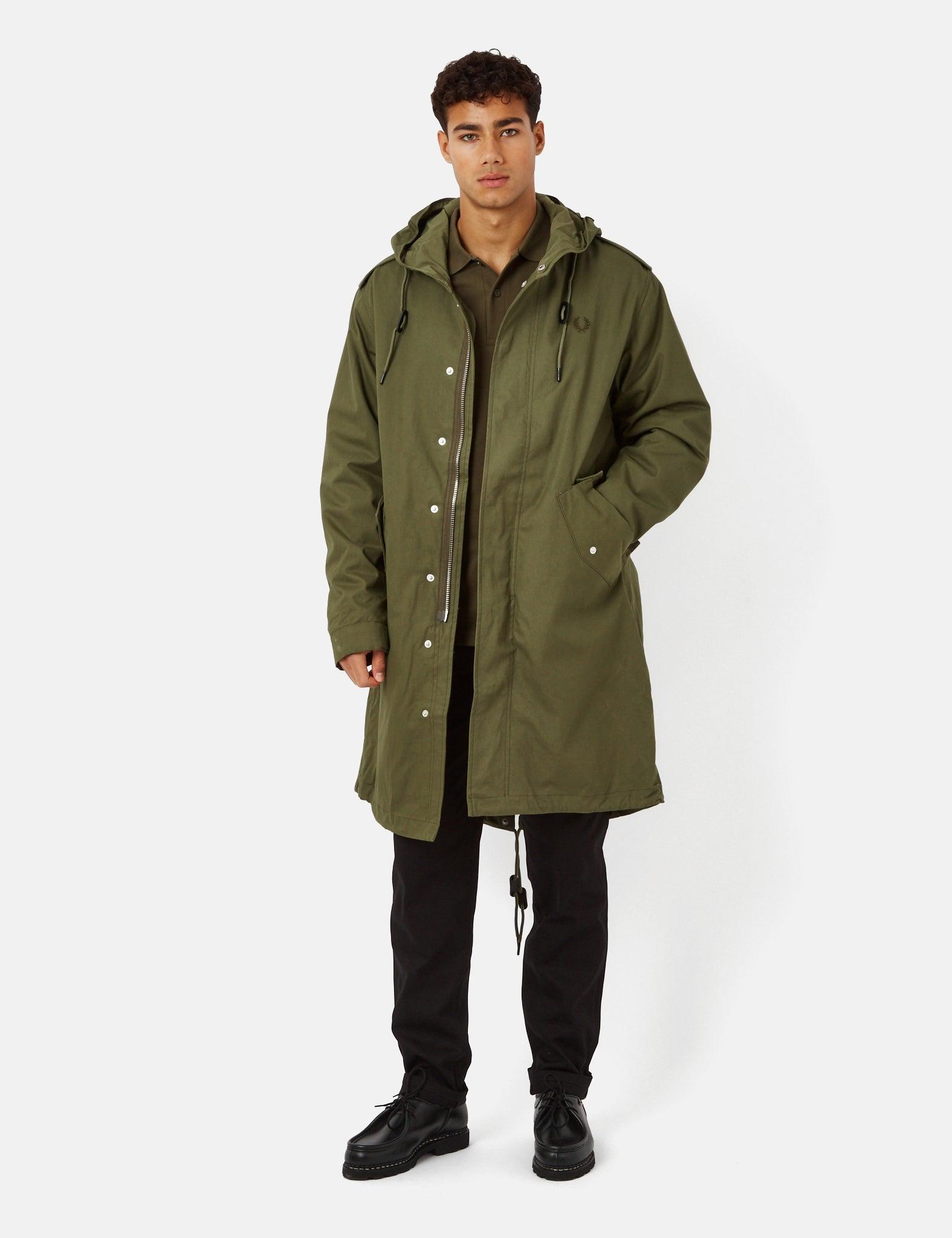 Fred Perry Detachable Liner Parka Jacket in Green for Men | Lyst