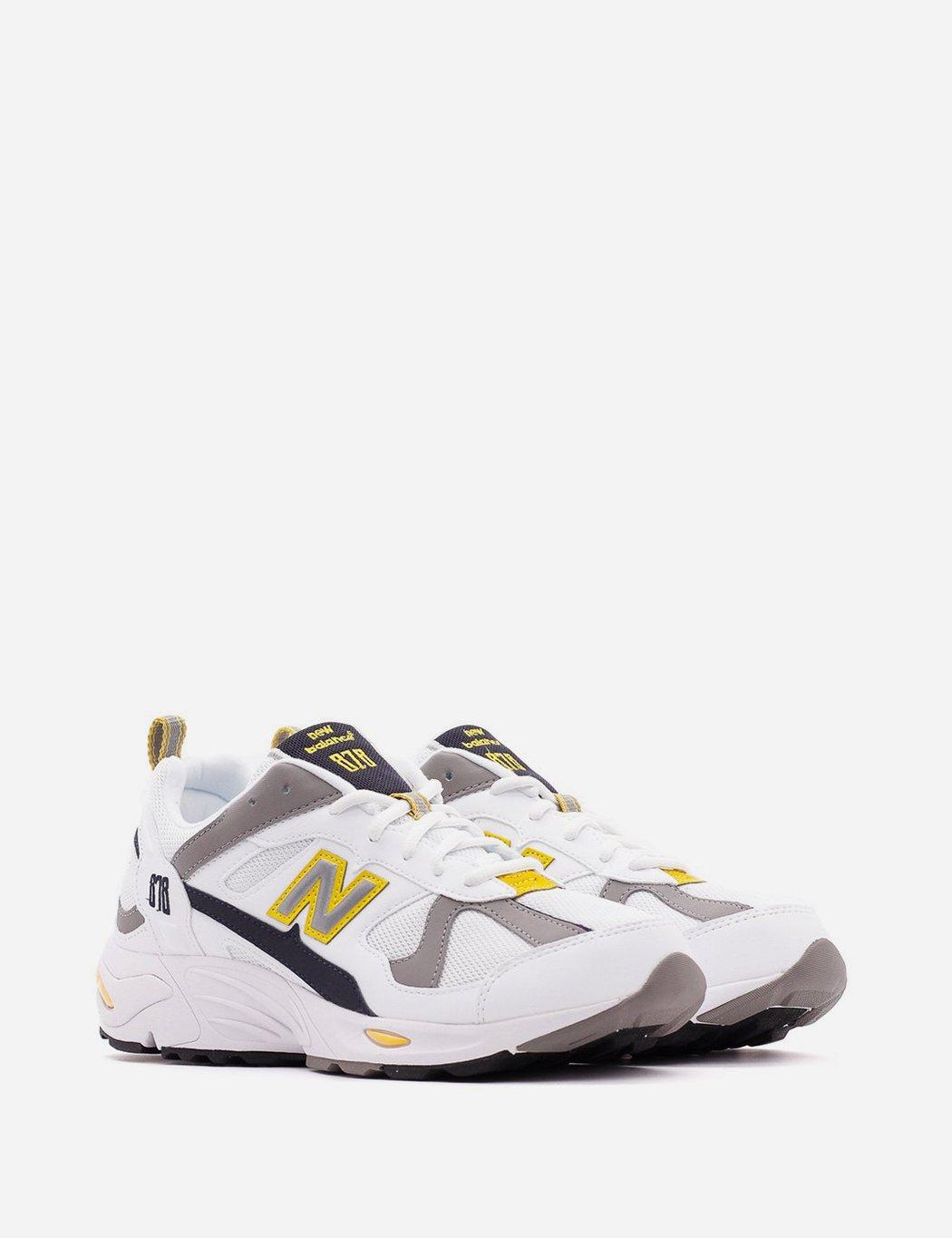 new balance 878 white yellow chunky trainers