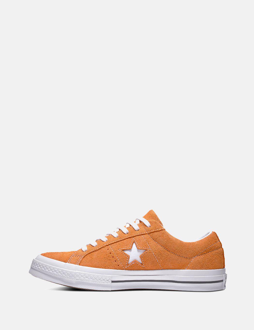 converse one star orange suede
