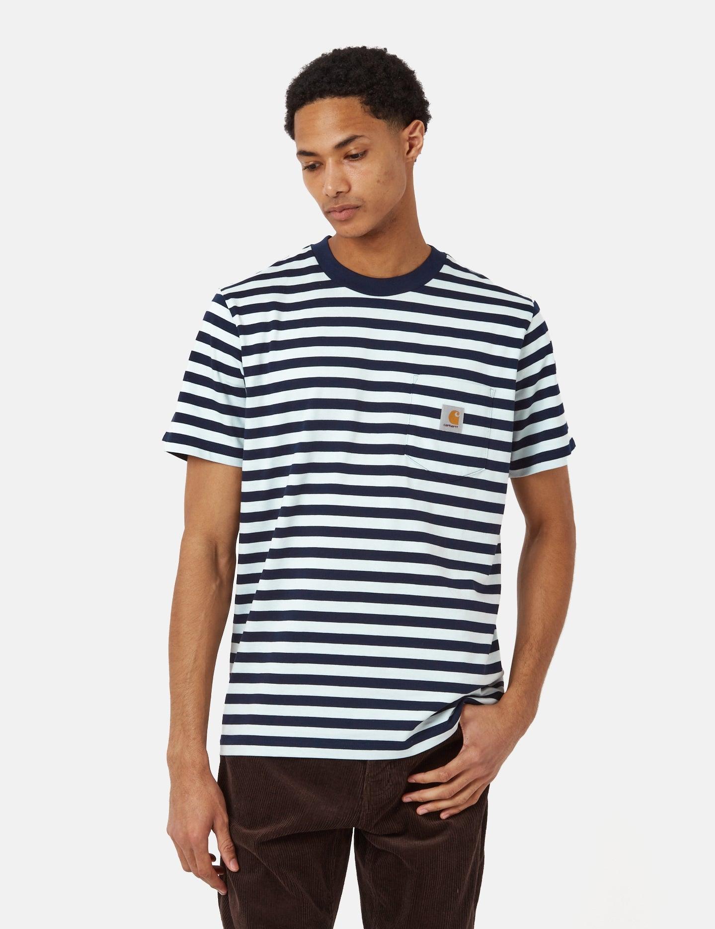 Carhartt Wip Scotty Stripe Pocket T-shirt in Blue for Men | Lyst