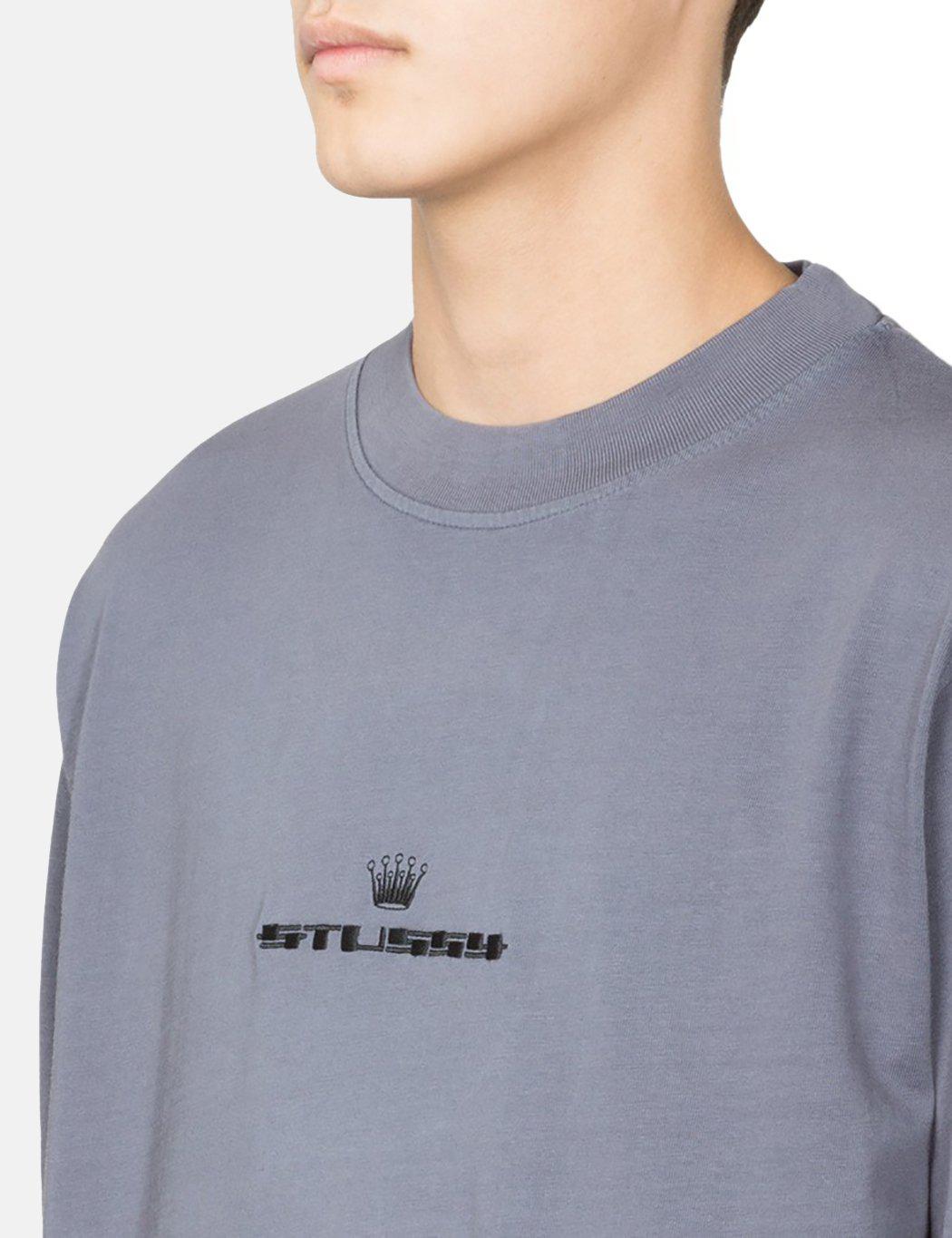 Download Stussy Cotton Overdyed Mock Neck Long Sleeve T-shirt in Black for Men - Lyst