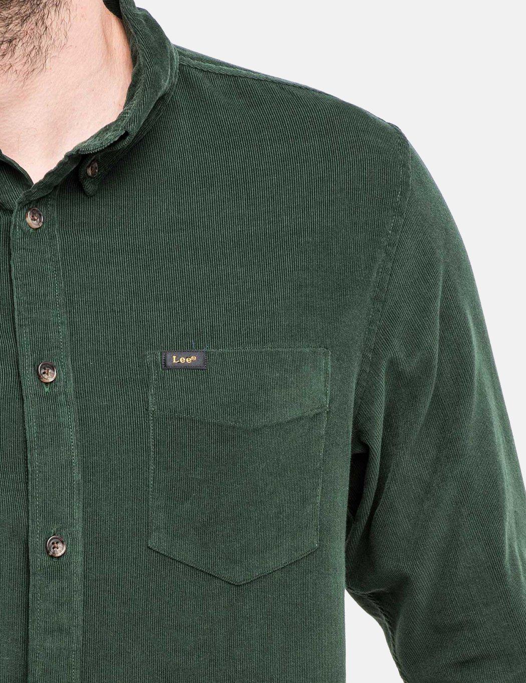 beproeving mat Excursie Lee Jeans Cord Button Down Shirt in Green for Men | Lyst UK