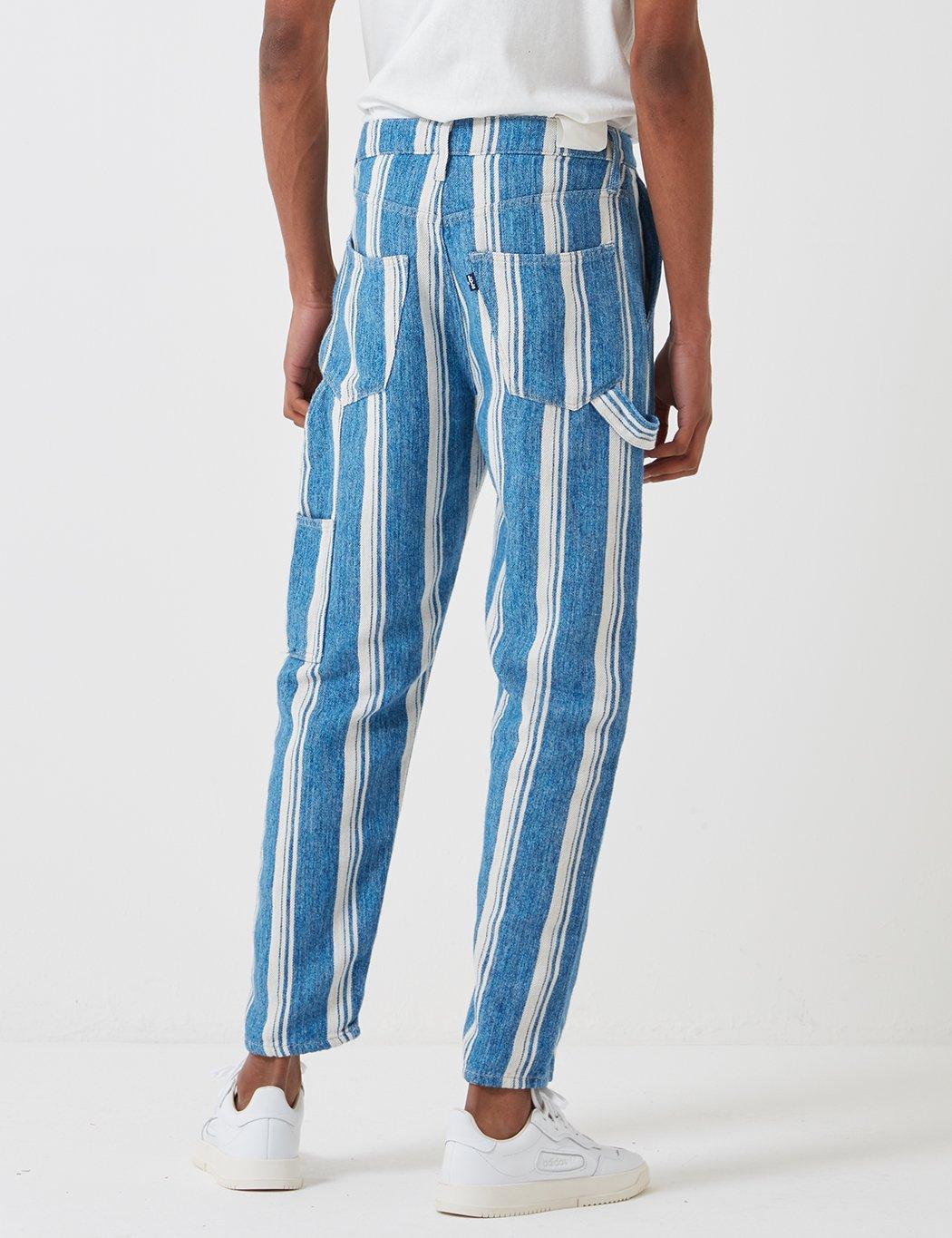 Levi's Linen Made & Crafted Draft Crop Carpenter Pant in Blue, White ...