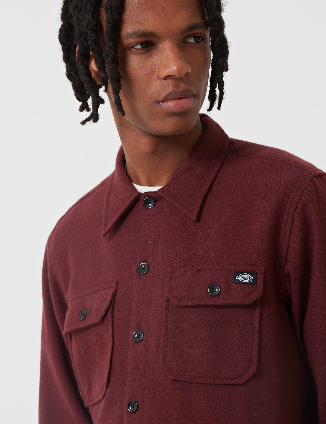 Dickies Cotton Glenville Shirt in Maroon (Red) for Men - Lyst