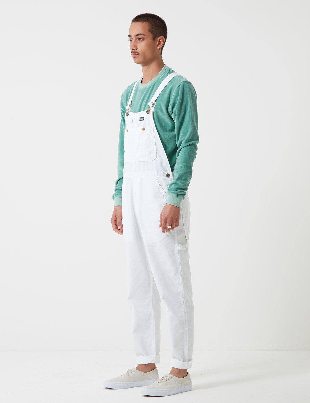 mens white bib overalls