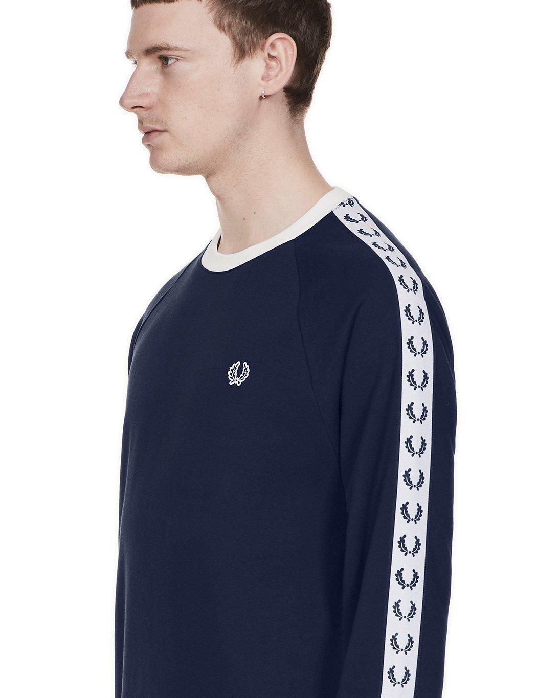 fred perry taped crew neck sweatshirt