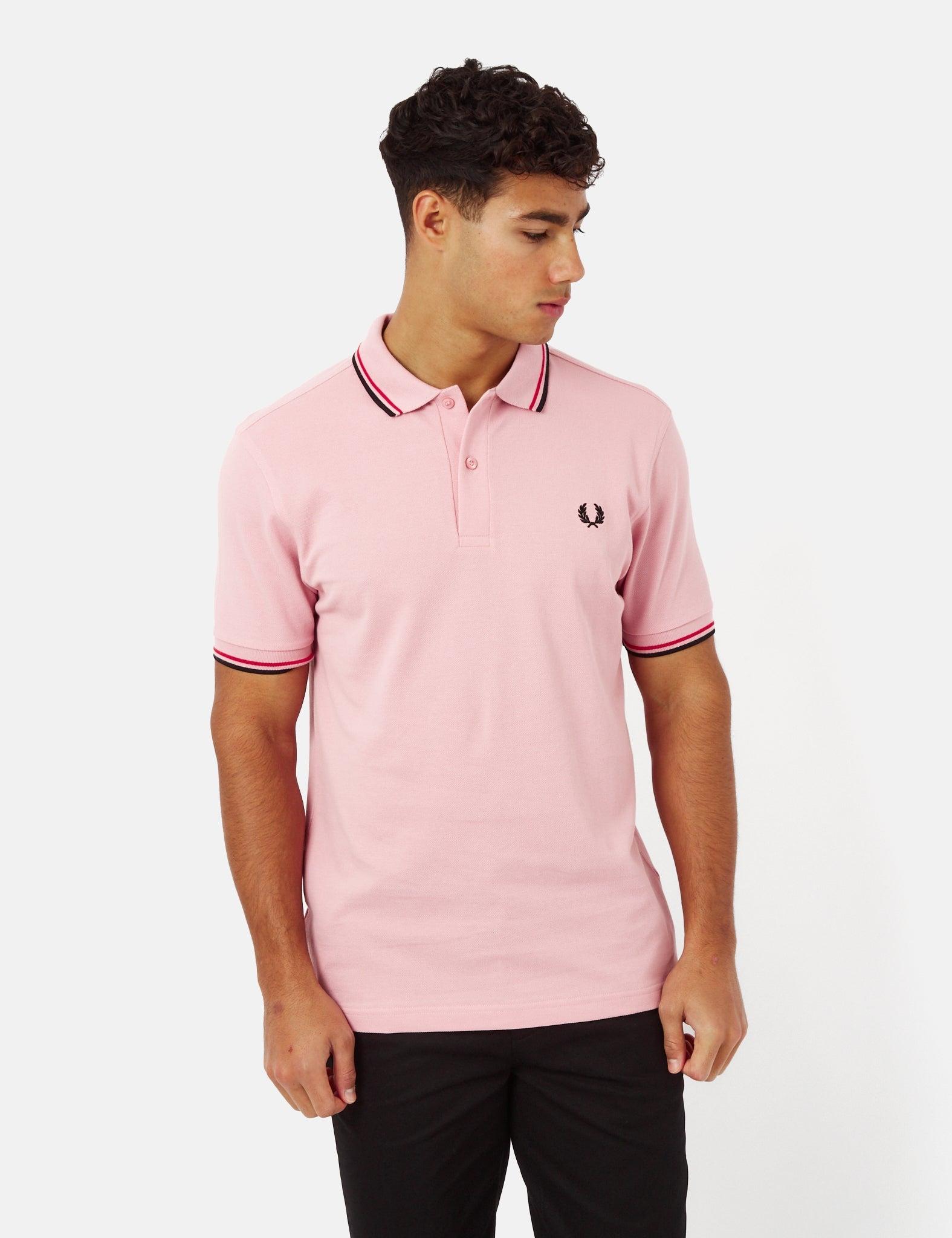 Fred Perry Twin Tipped Polo Shirt in Pink for Men | Lyst