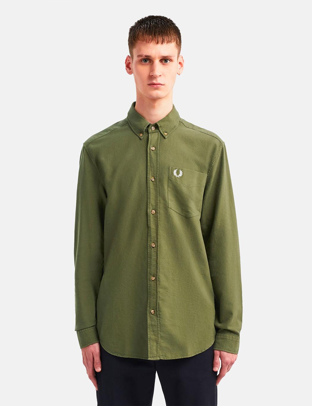 Fred Perry Overdyed Shirt in Green | Lyst