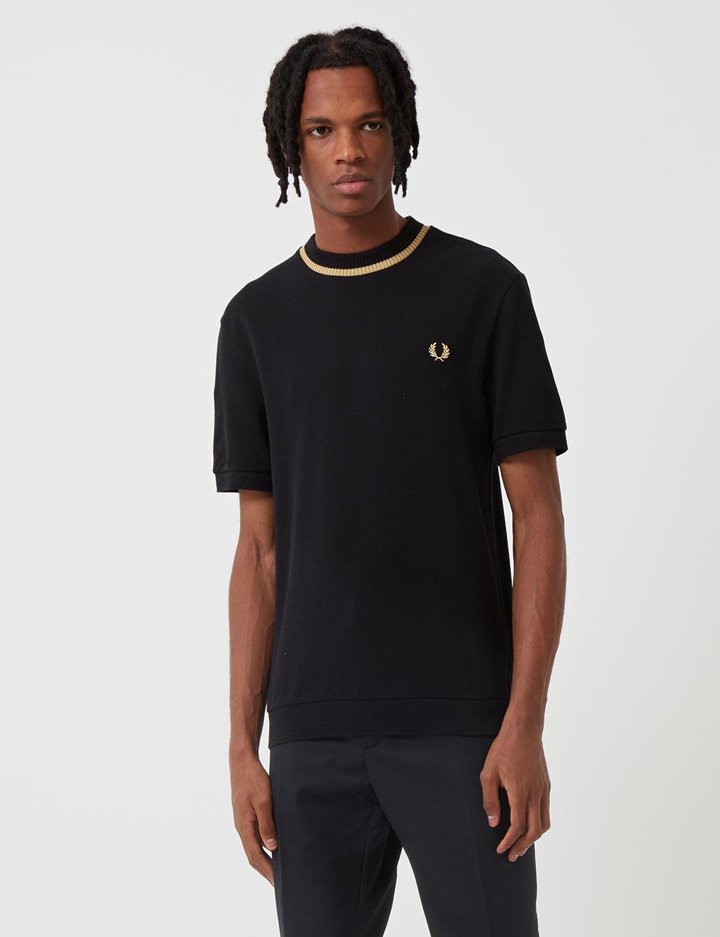 Fred Perry Re-issues Crew Neck Pique T-shirt in Black for Men | Lyst