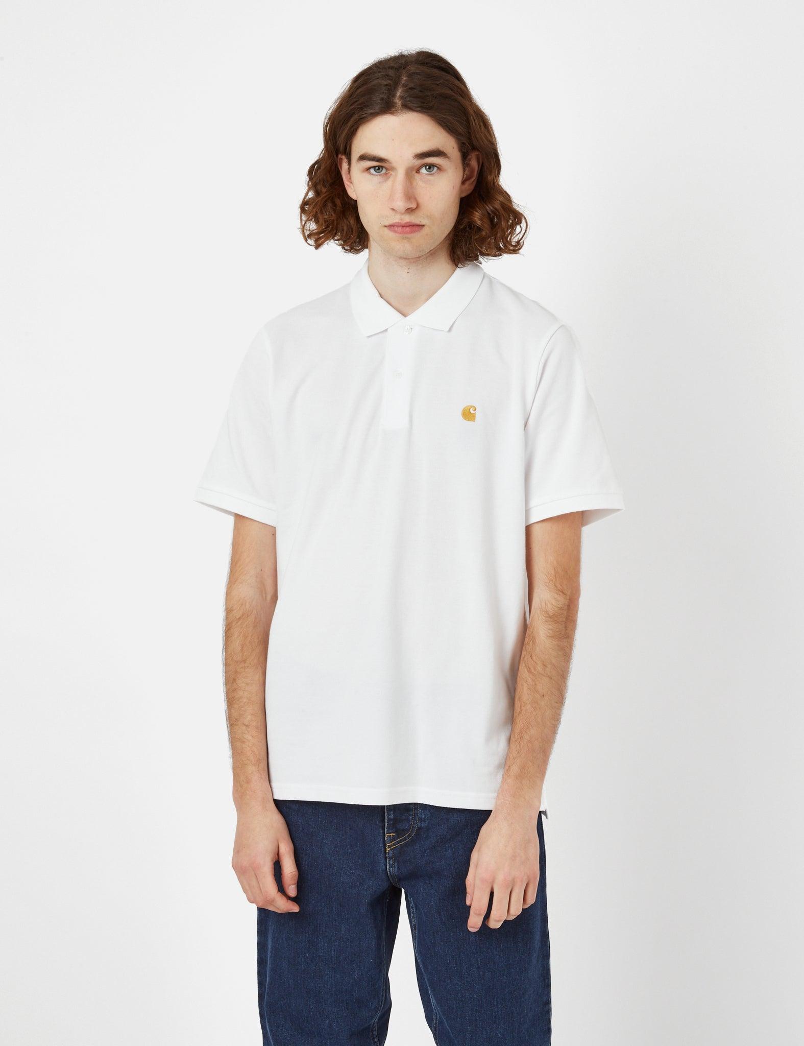 Carhartt Wip Chase Pique Polo Shirt in White for Men | Lyst