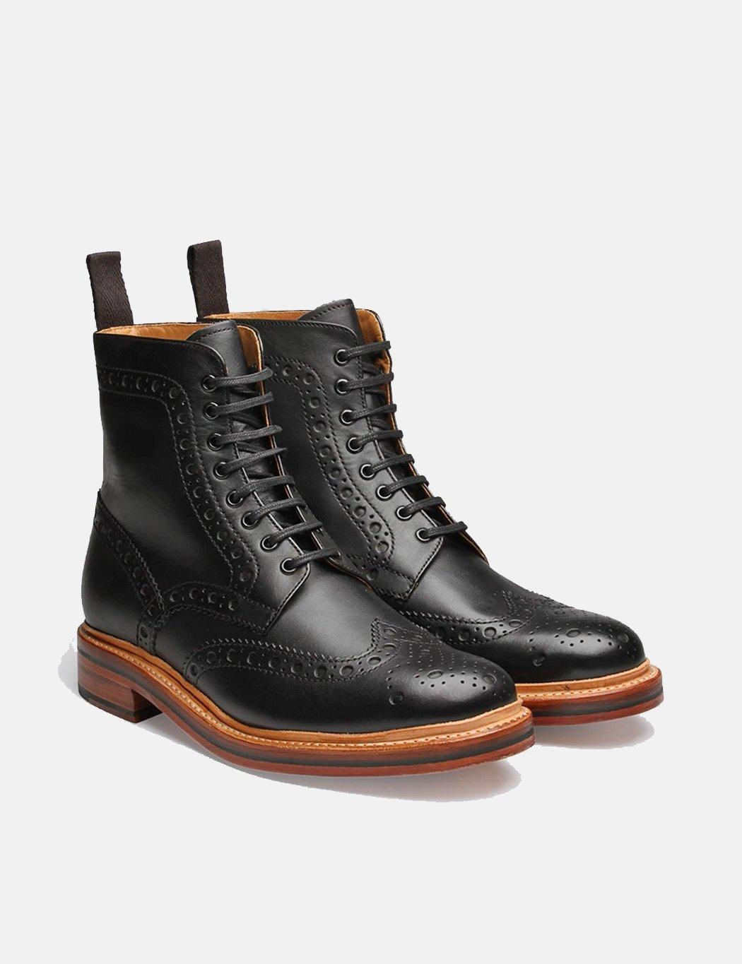 Grenson Leather Fred Calf Brogue Derby Boot in Black for Men - Save 71% ...