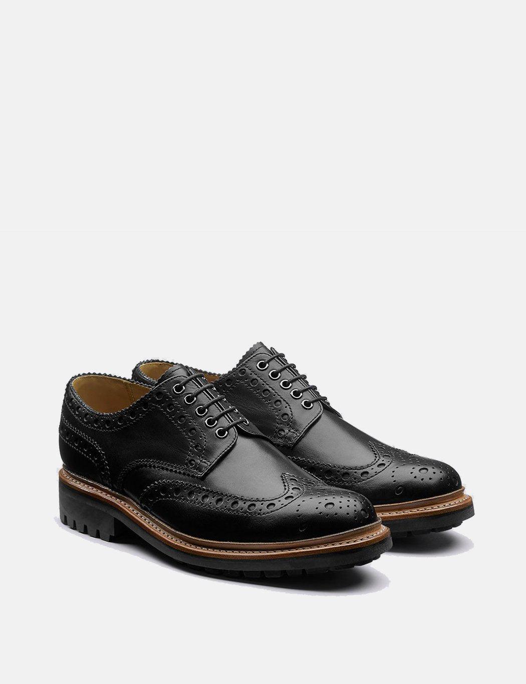 Grenson Archie Commando Sole Shoes in Black for Men | Lyst