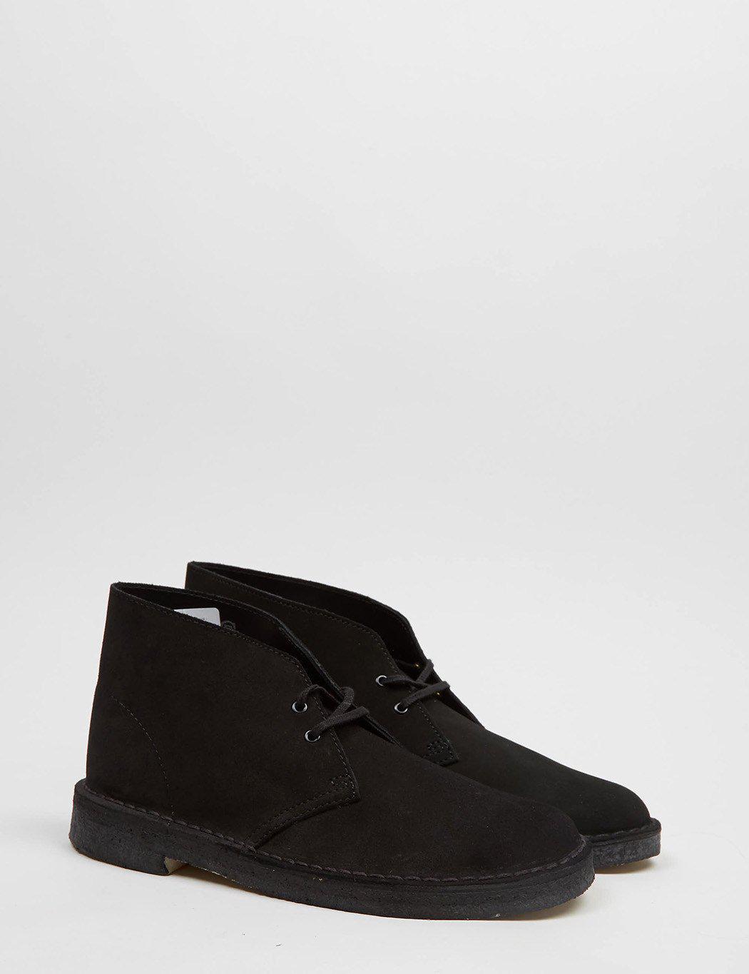Clarks Suede Desert Boots In Black For Men Save Lyst