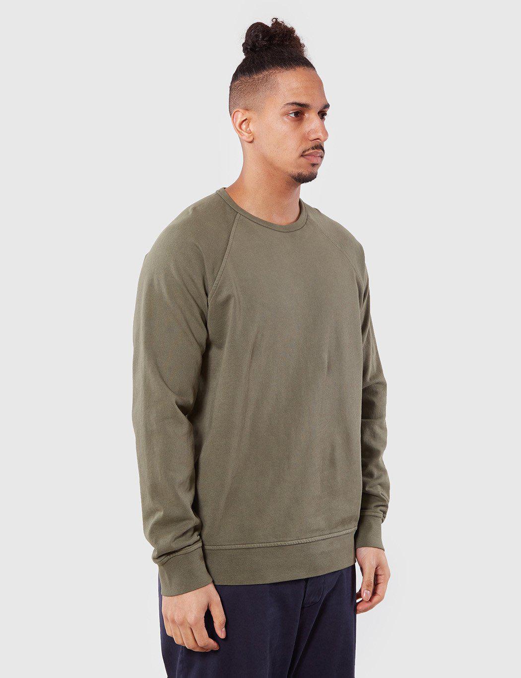 YMC Almost Grown Fleece Sweatshirt in Olive (Green) for Men - Lyst