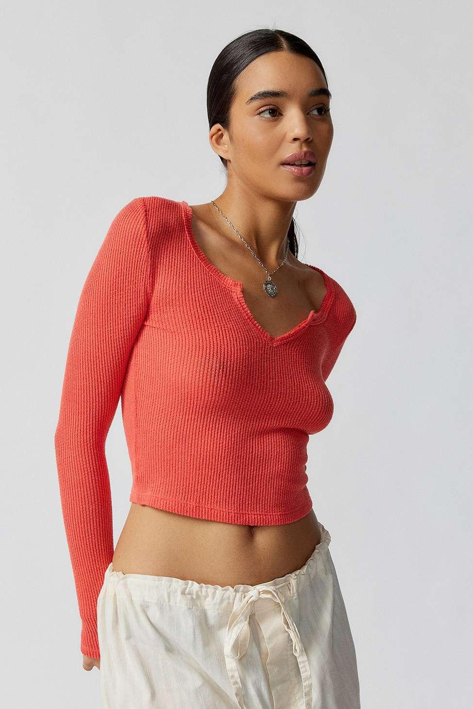 Out From Under Lias Notch Neck Top in Red