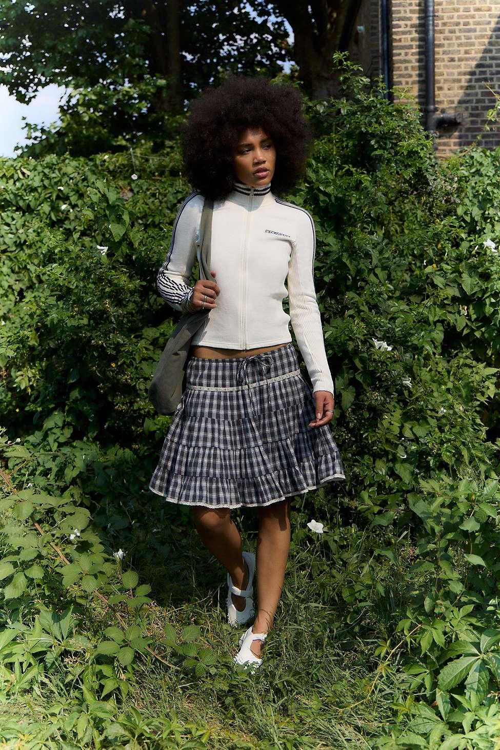 Mesh Midi Plaid Skirt Urban Outfitters Urban Outfitters Frankie