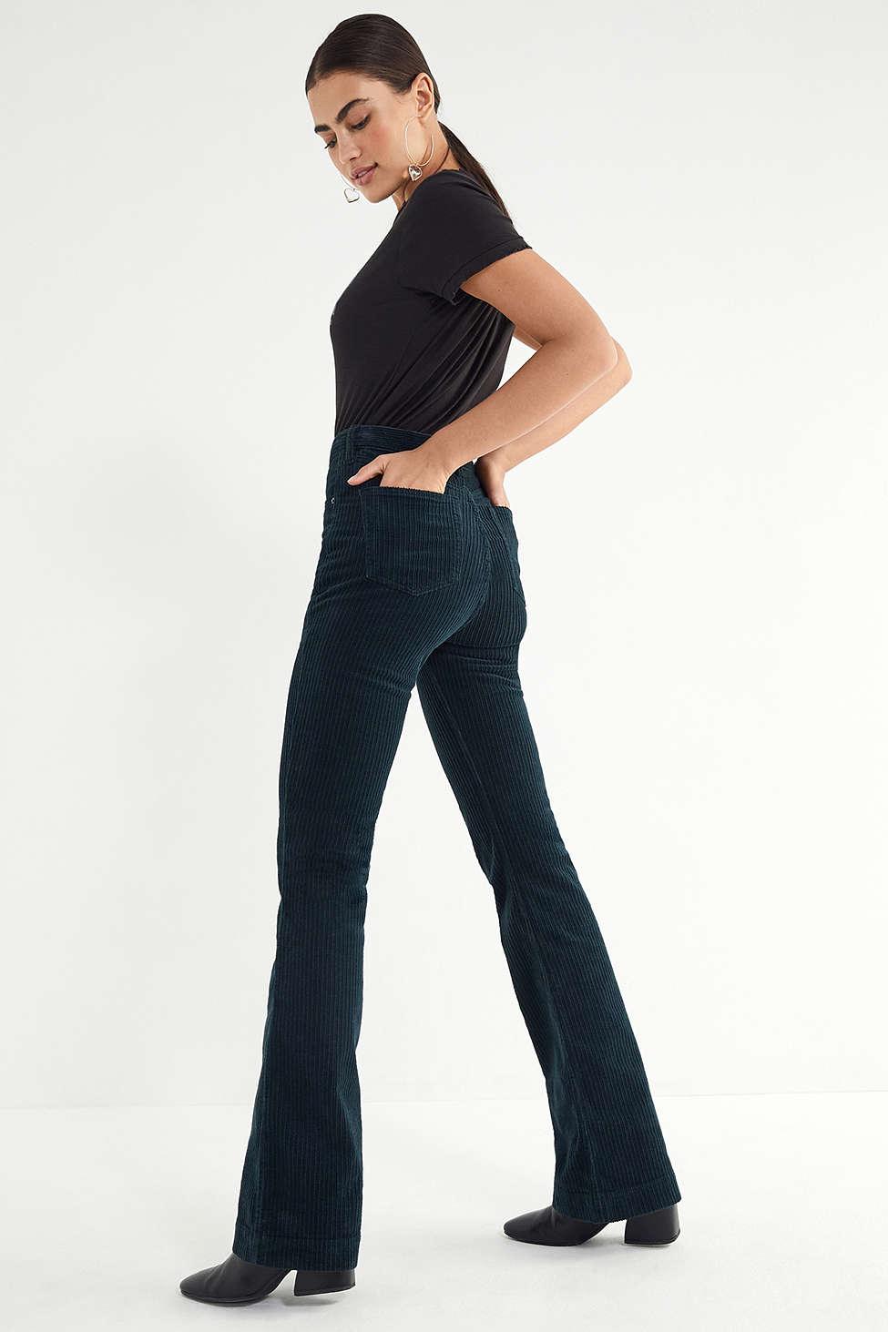 BDG Corduroy Super Flare Pant in Green