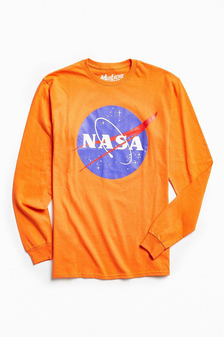 Urban Outfitters Cotton Nasa Orange Logo Long Sleeve Tee for Men - Lyst