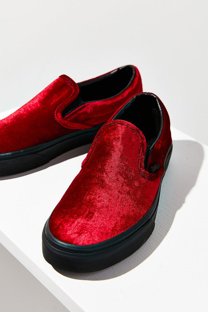 red velvet slip on vans