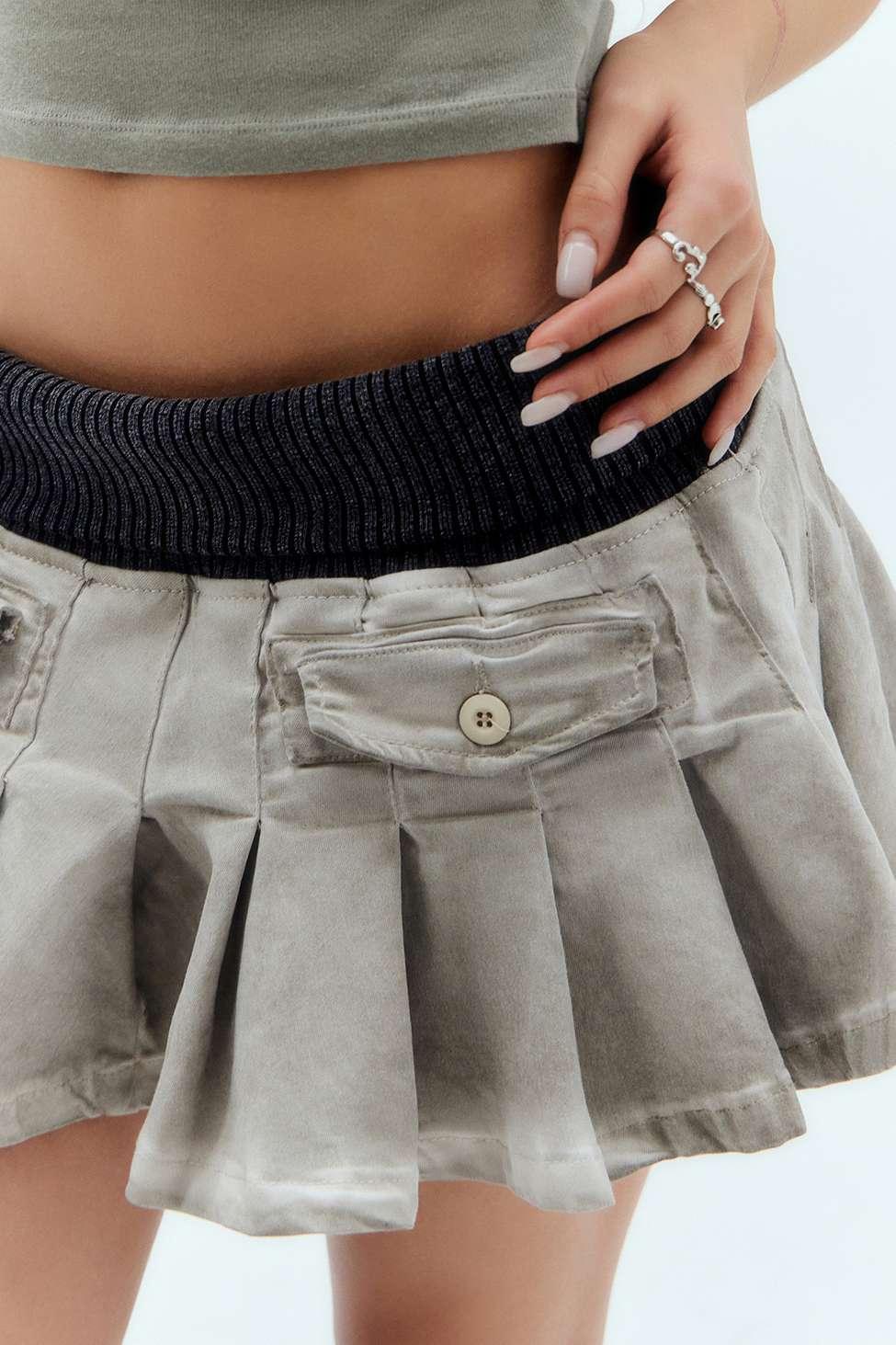 Jaded London Pleated Cargo Mini Skirt in Grey | Lyst UK