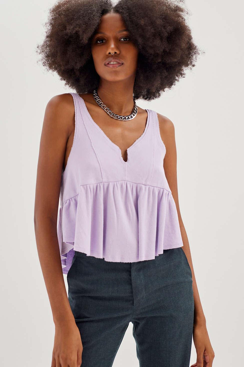 Urban Outfitters Uo Amelia Babydoll Tank Top in Purple