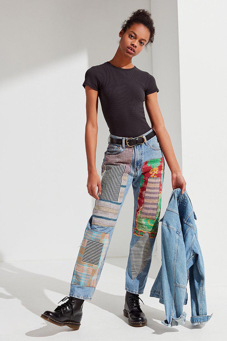 Urban Outfitters Urban Renewal Remade Quilted Patched Levi's Jean in Blue |  Lyst Canada