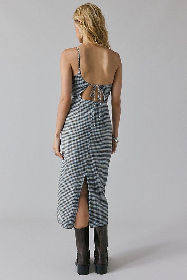 Urban Outfitters Uo Carson Asymmetrical One Shoulder Linen-Blend Midi Dress  in Gray | Lyst