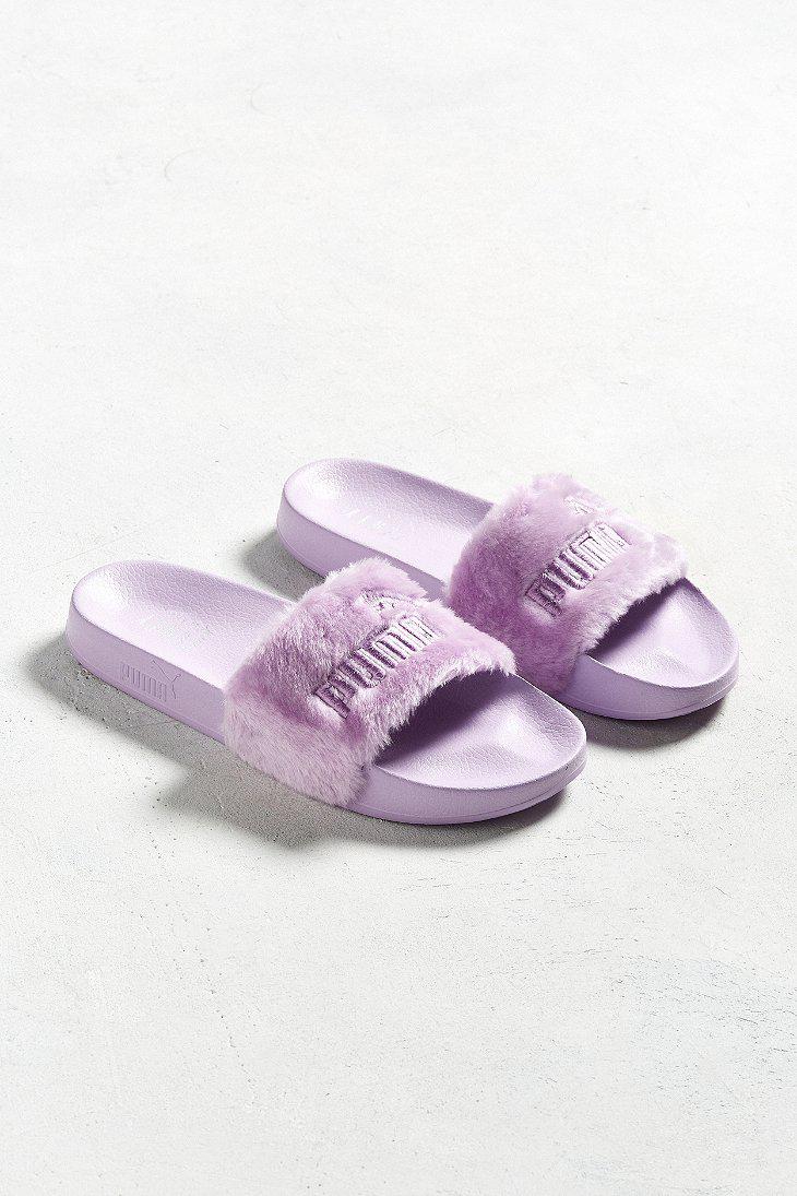 lavender fenty slides