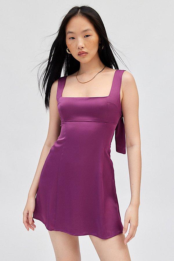 Urban Outfitters Uo Bri Double Bow Satin Mini Dress in Purple | Lyst