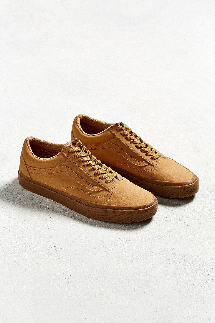 strukturelt boks beundring Vans Leather Old Skool Nubuck Gum Sole Sneaker in Brown for Men - Lyst