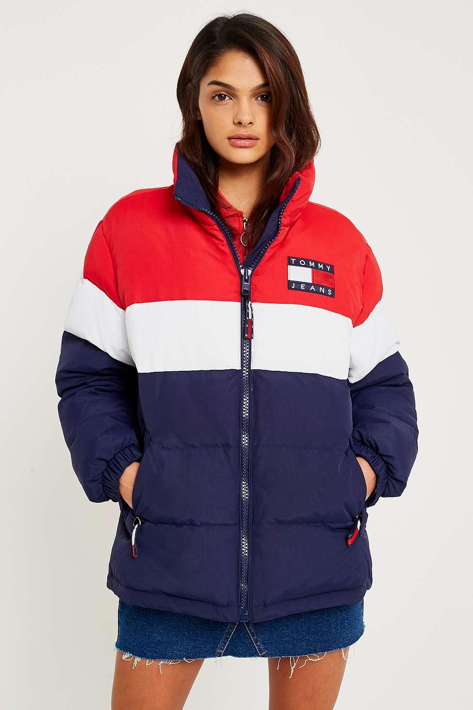 Tommy Hilfiger '90s Red White And Blue Puffer Jacket | Lyst UK