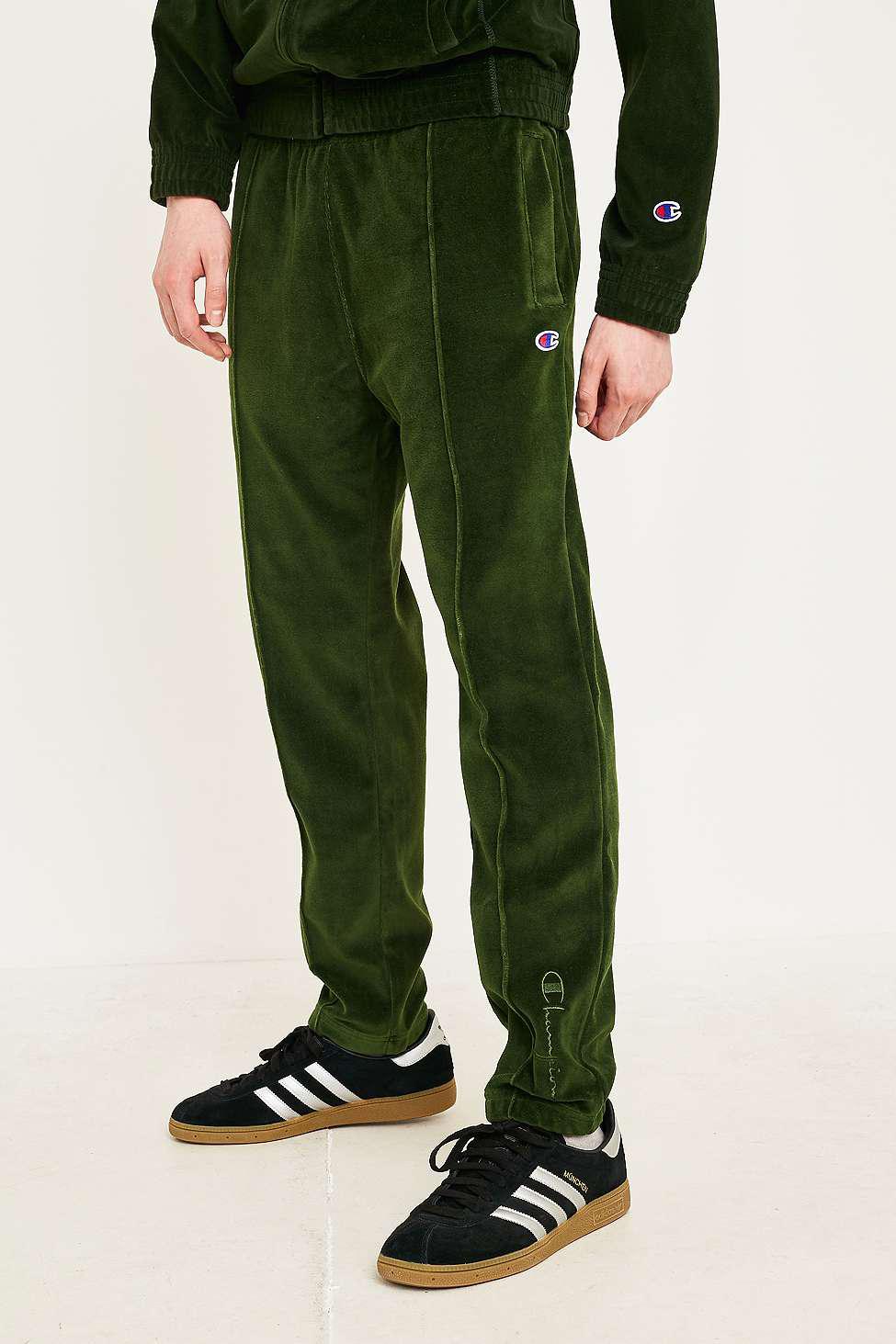 champion green velour track top