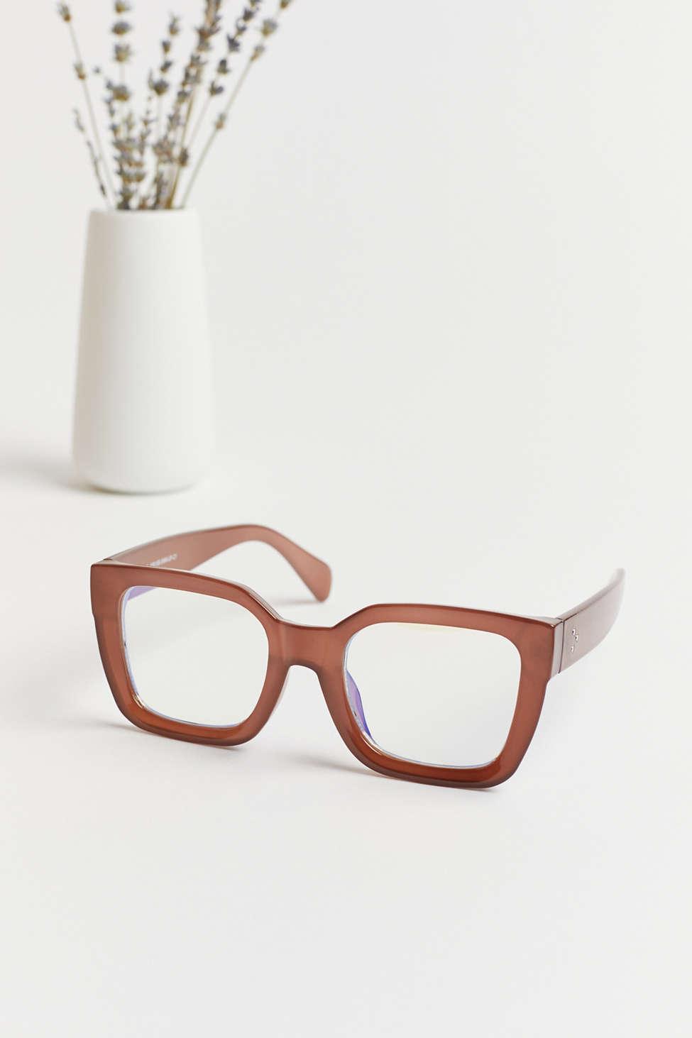 Urban Outfitters Marissa Square Blue Light Glasses in Brown - Lyst