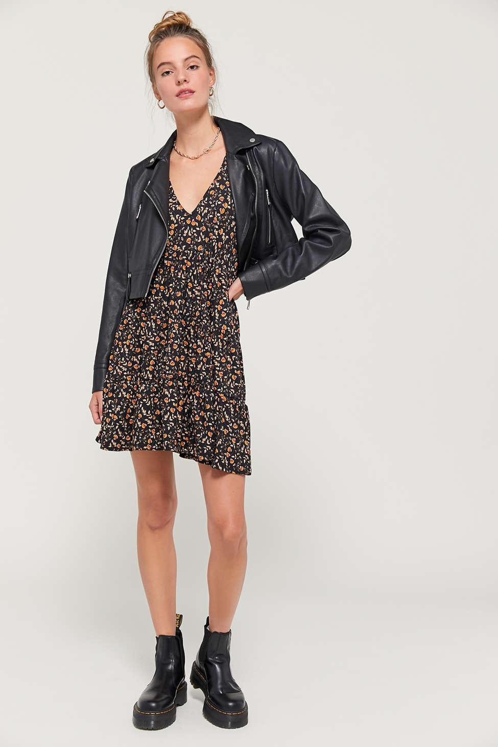 julia tiered ruffle mini dress