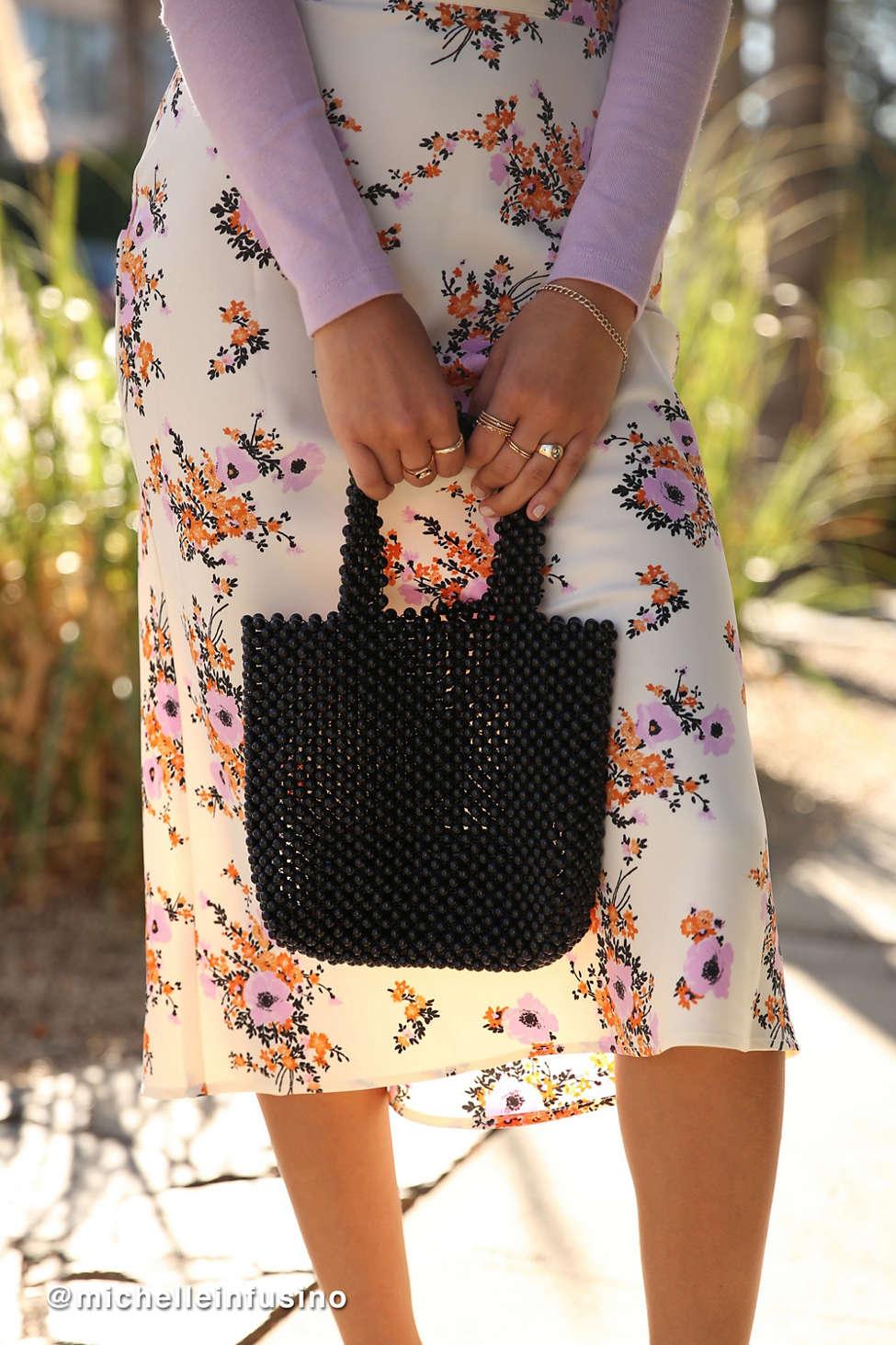 beaded mini tote bag