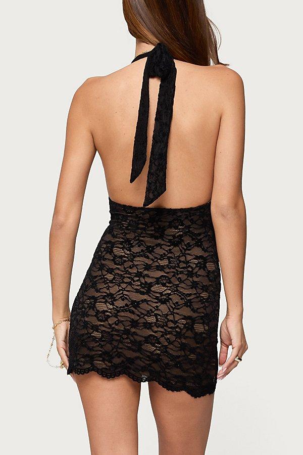 slim fit dress slacks Edikted Womens Tie Back Halter Mini Dress
