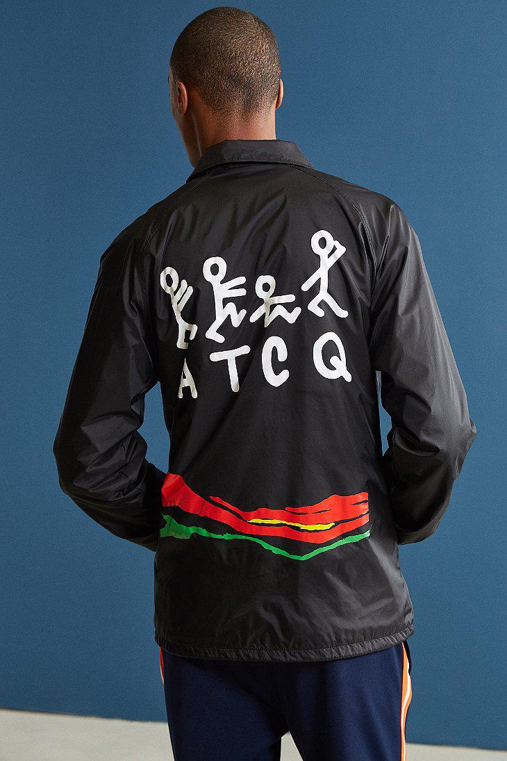 Urban Outfitters A Tribe Called Quest Figures Stripe Coach Jacket in Black  for Men | Lyst