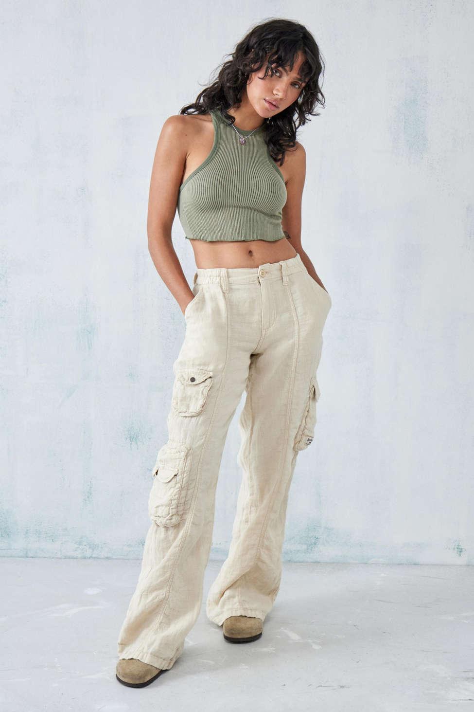 BDG Sand Linen Multi-pocket Cargo Pant In Beige At Urban Outfitters in  Natural