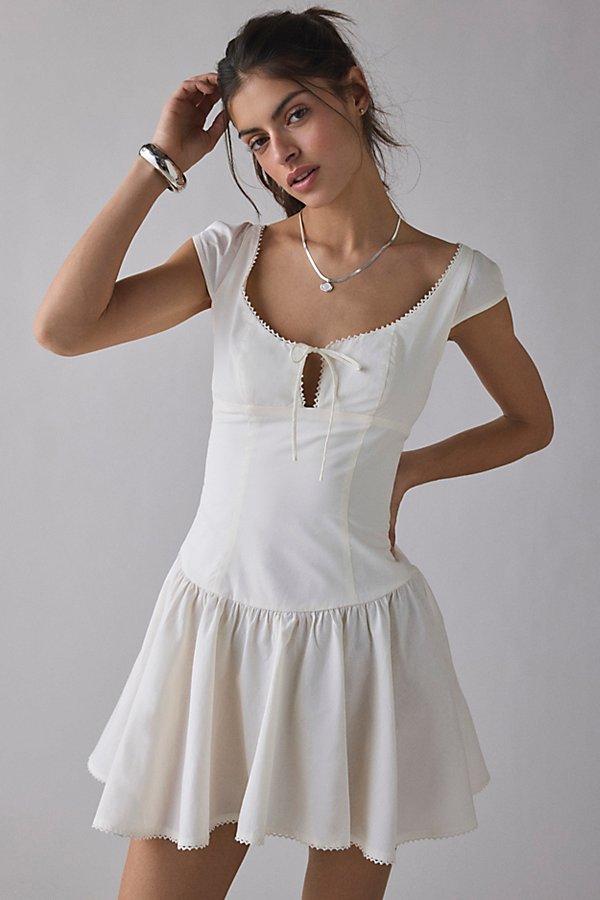 sachin and babi light blue dress Kimchi Blue Marcella Embroidered Tie-back Babydoll Mini Dress in Grey