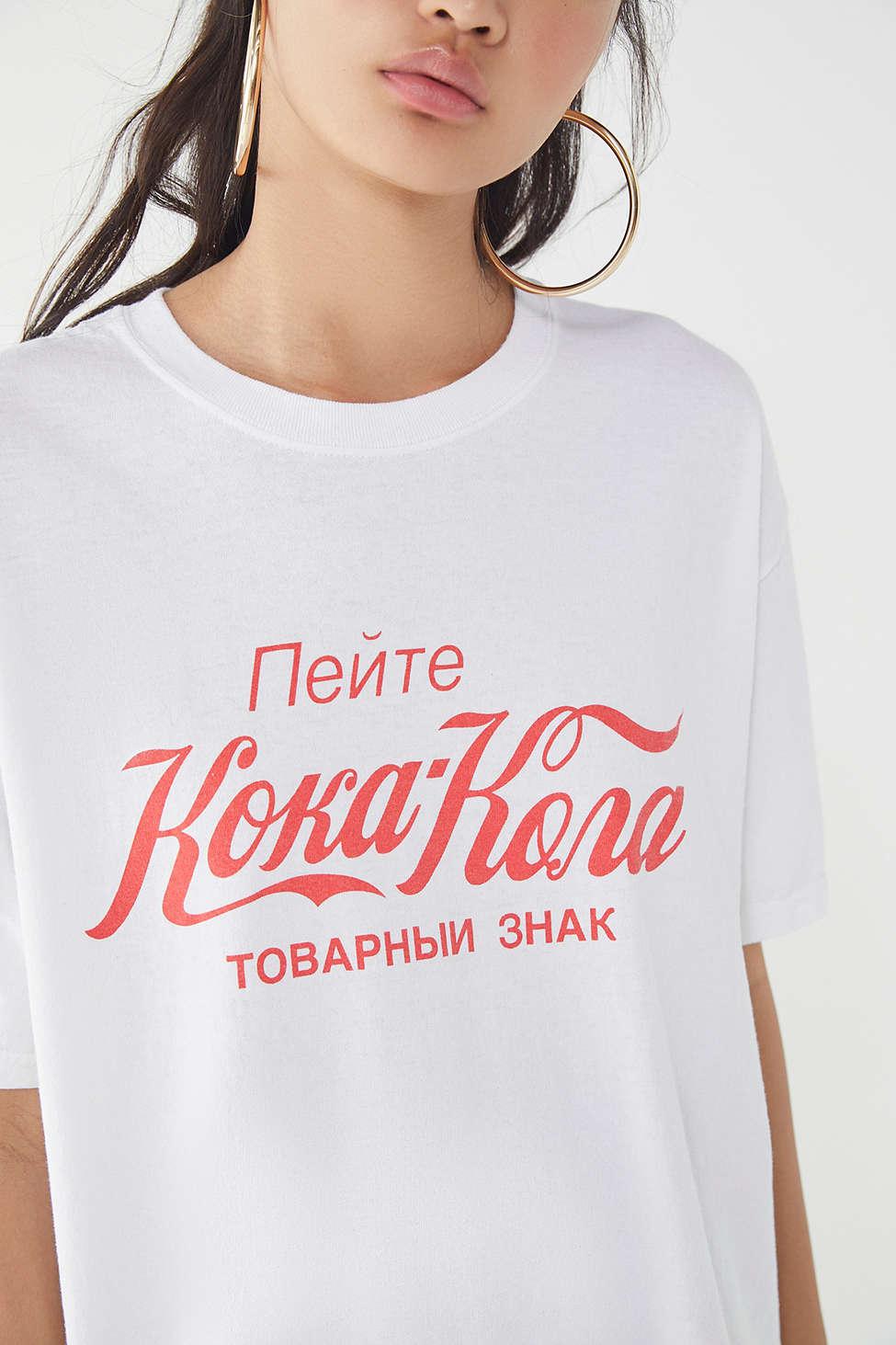 Urban Outfitters Russian Coca-cola Tee in White | Lyst