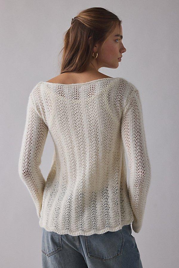 Kimchi Blue Lily Trapeze Bell Sleeve Pointelle Knit Sweater in