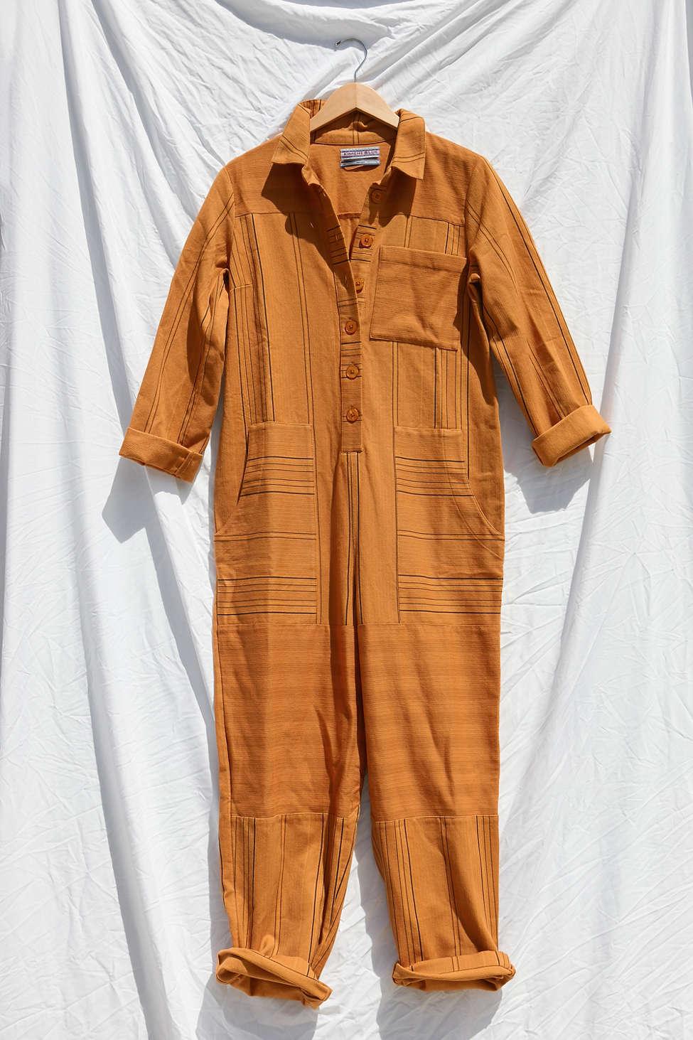 orange and blue jumpsuit