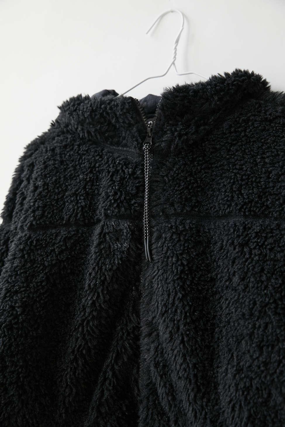 bdg hooded cropped teddy jacket