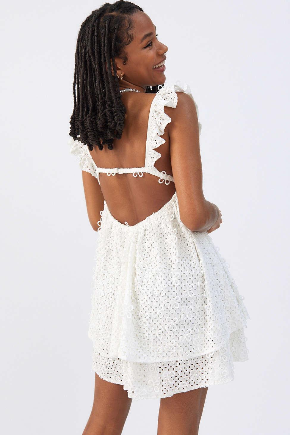 For Love Lemons Cassie Eyelet Mini Dress in White Lyst
