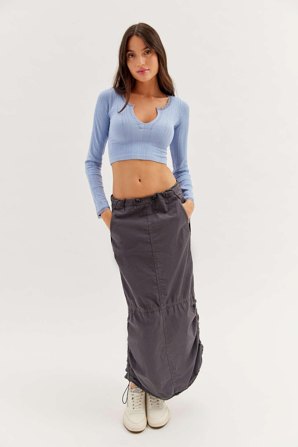 Out From Under Go For Gold Seamless Top In Gray Quill,at Urban Outfitters  in Blue