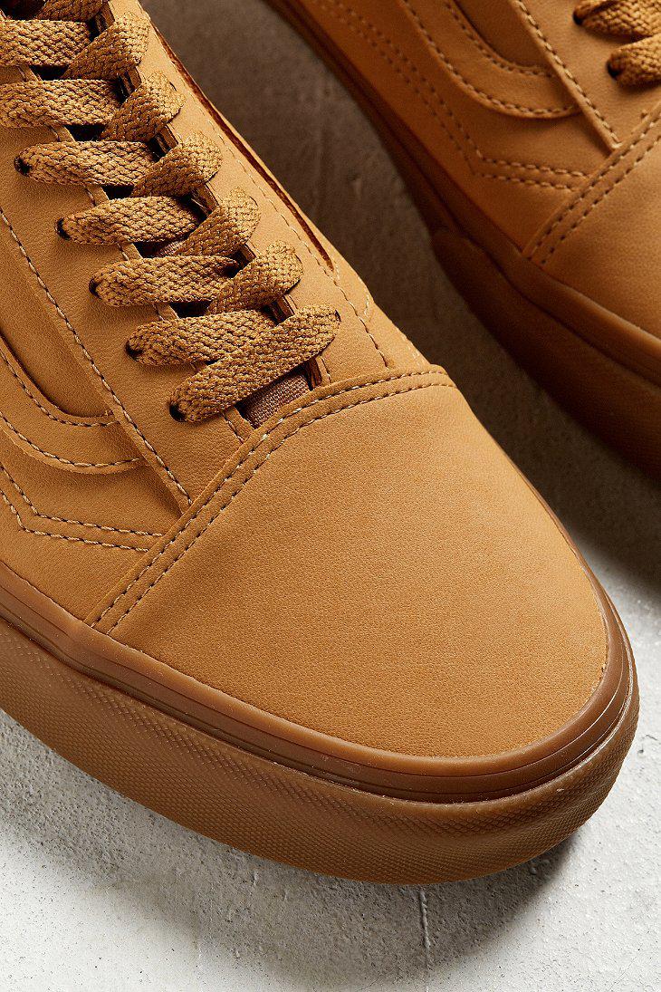 Vans Leather Old Skool Nubuck Gum Sole Sneaker in Brown for Men - Lyst