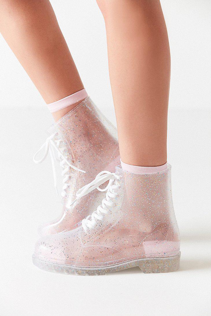 Urban Outfitters Aura Glitter Rain Boot in White Lyst